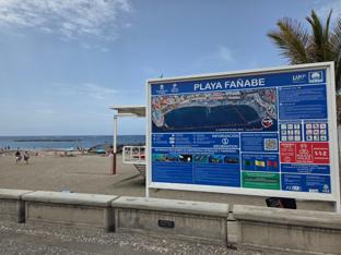 Blue Flag and beach rules information board